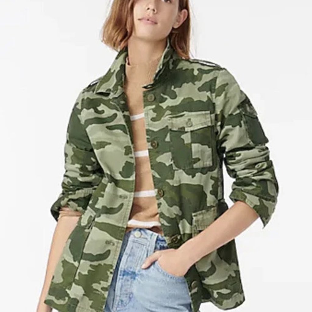 J. Crew Garment Dyed Lightweight Jacket In Camo (M)
